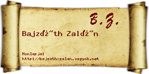 Bajzáth Zalán névjegykártya